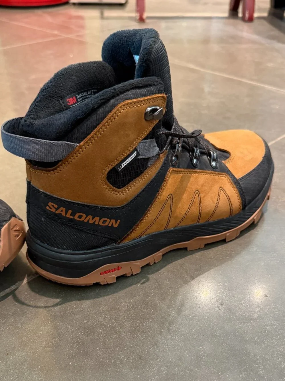 Salomon Outchill TS CSWP Waterproof Winter Hiking Boots Brown Tan Men's 8.5